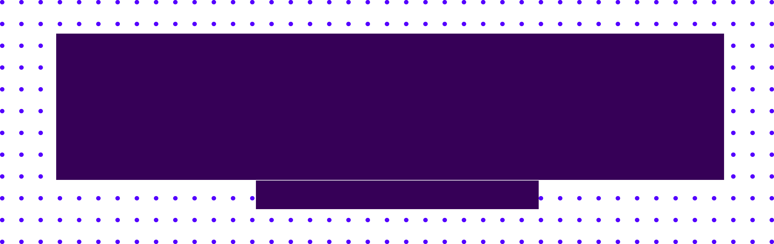 A dark background with purple dotted pattern and a large purple rectangular banner with a smaller rectangle underneath.