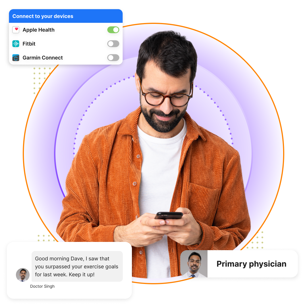 Member interacting with omnichannel care navigation on mobile device | Pager Health℠ AI-enabled care navigation and wellness platform